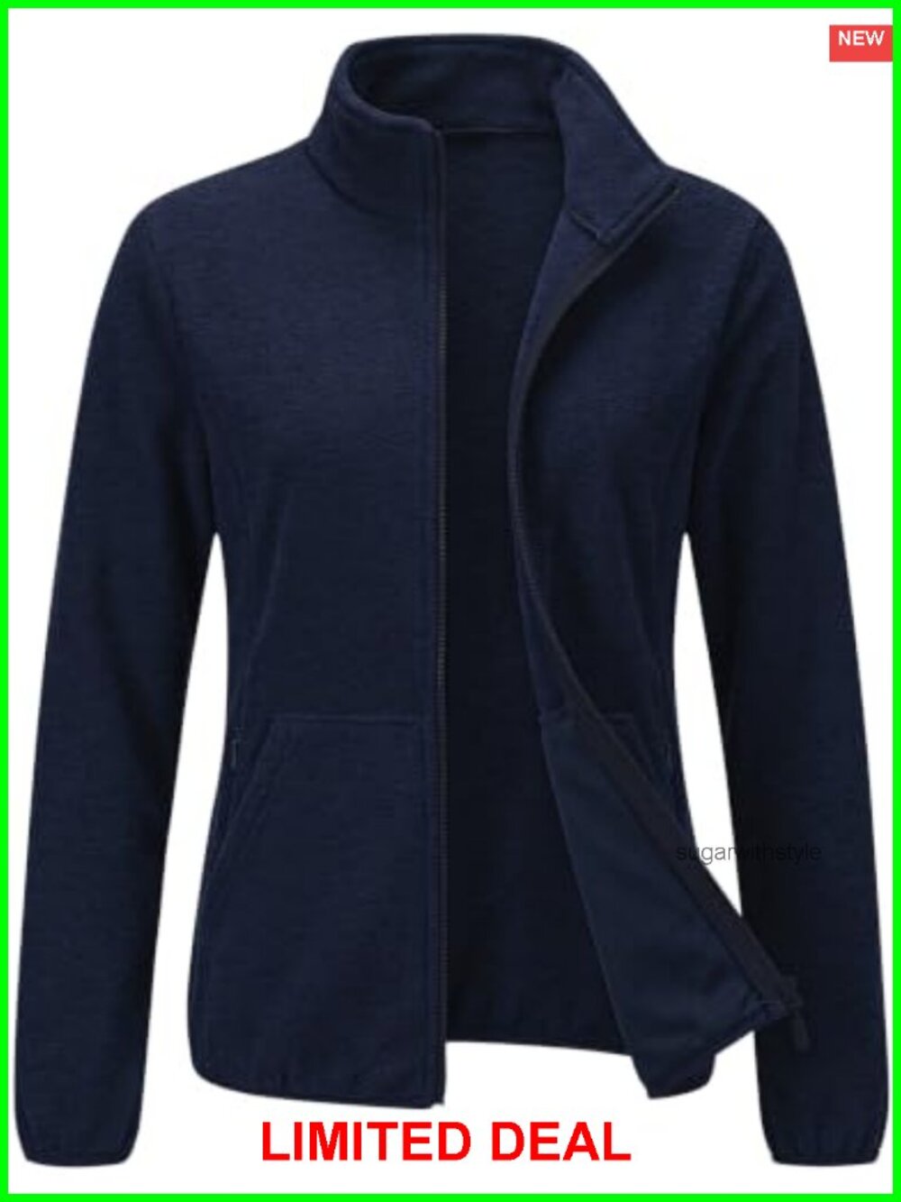 LOMON Women's Fleece Jacket Full Zip Coat with 6 Pockets